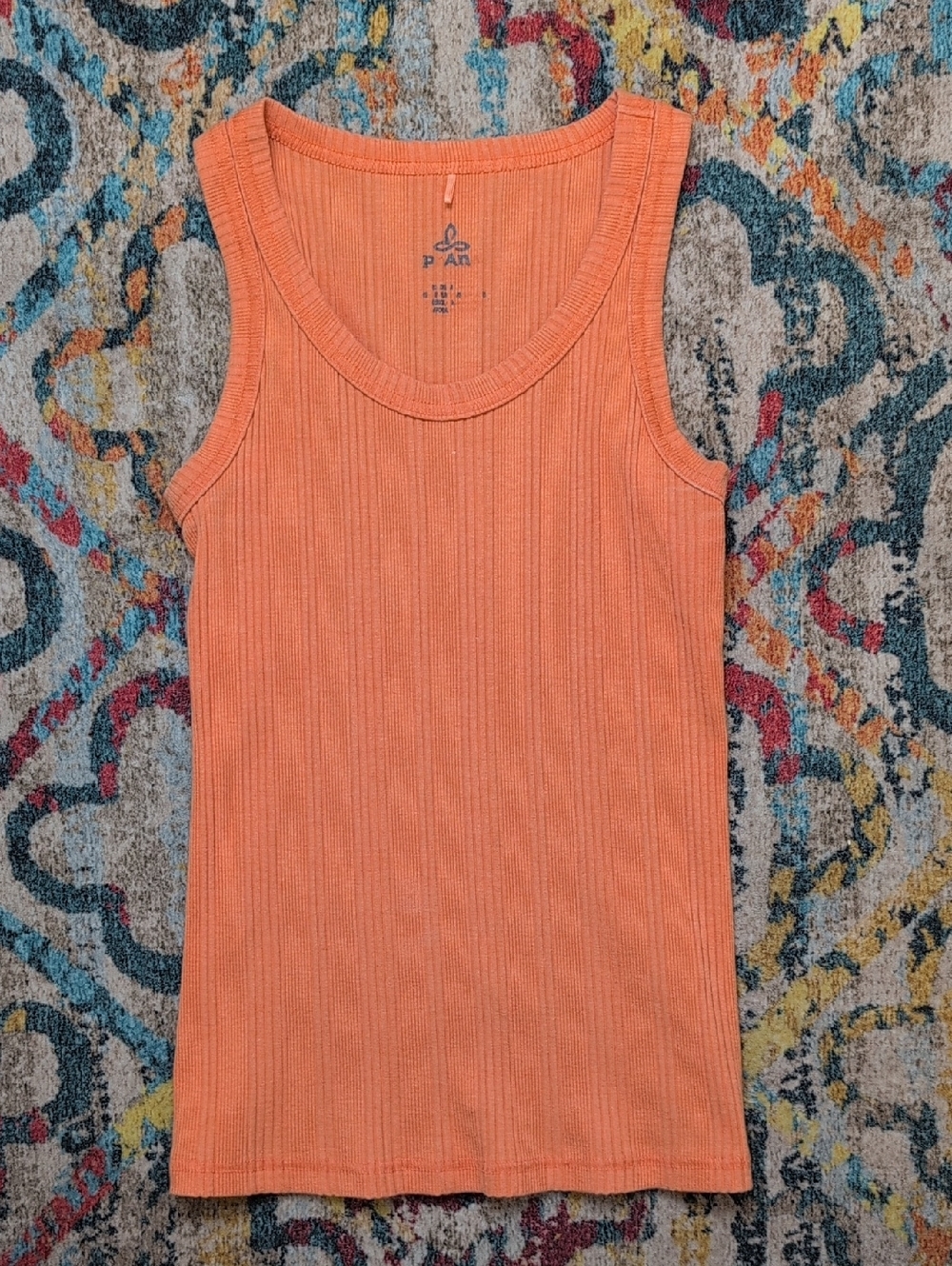 Prana sleeveless tank orange ribbed XS